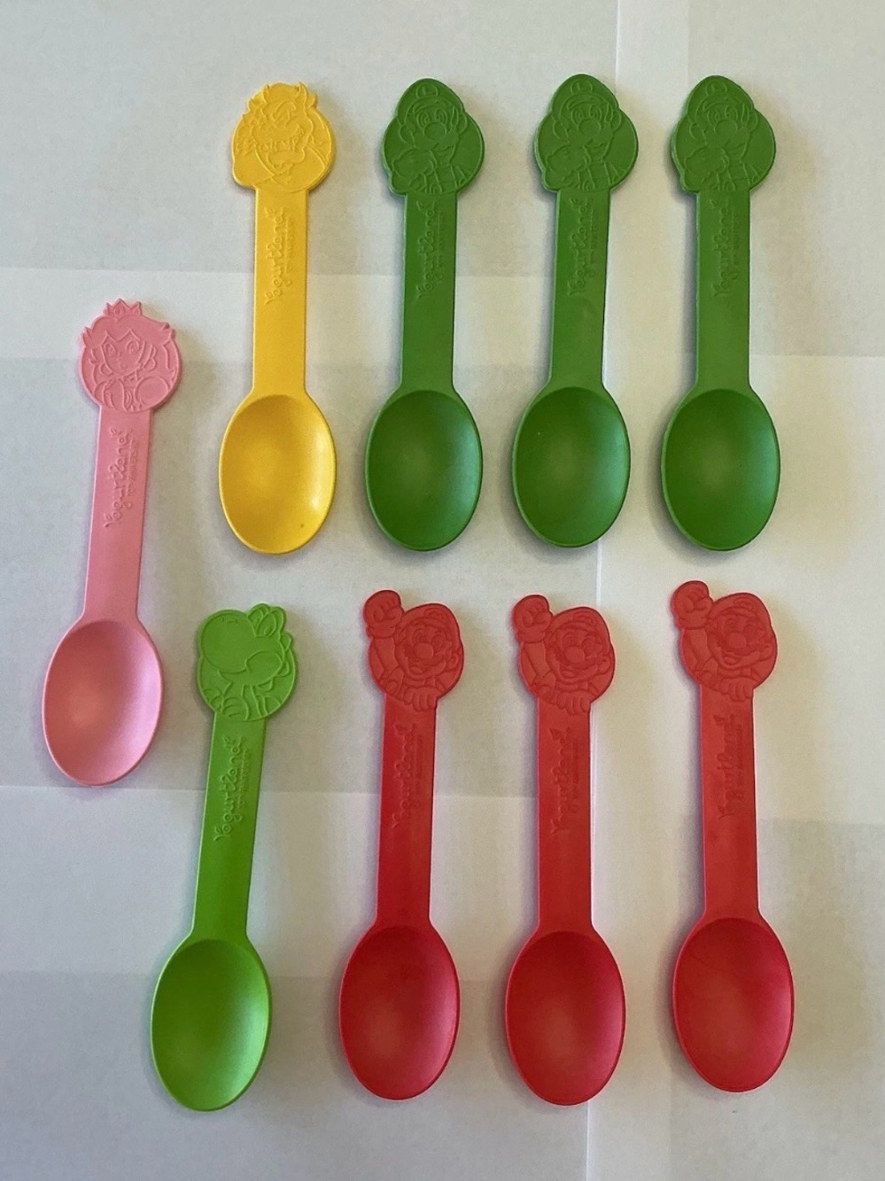 Super Mario Yogurtland Plastic Spoons Mario Peach Luigi Yoshi Bowser
